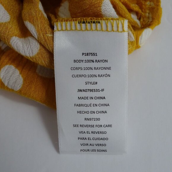 Almost Famous Yellow Gold Polka Dot Off-Shoulder Crop Top Blouse Women Size L - Picture 5 of 6